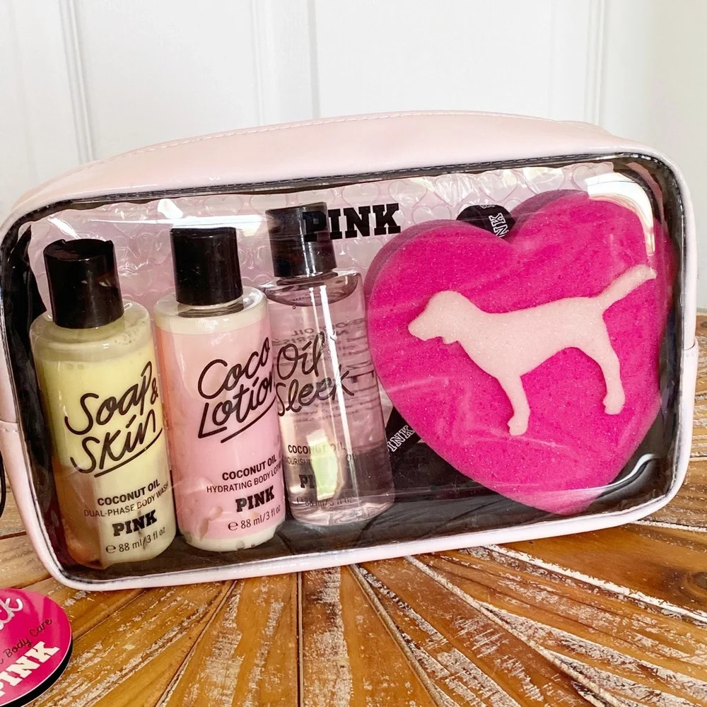 NWT PINK Victoria’s Secret Travel Pack Body Trio - Picture 4 of 7